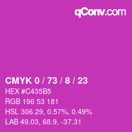 Color code: CMYK 0 / 73 / 8 / 23 | qconv.com