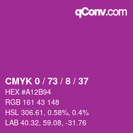 Color code: CMYK 0 / 73 / 8 / 37 | qconv.com