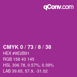 Color code: CMYK 0 / 73 / 8 / 38 | qconv.com