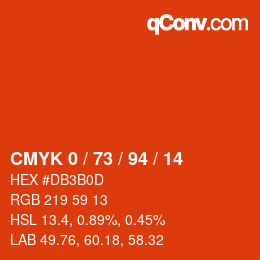 Código de color: CMYK 0 / 73 / 94 / 14 | qconv.com