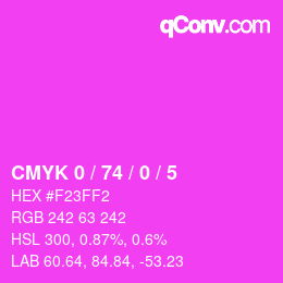 Color code: CMYK 0 / 74 / 0 / 5 | qconv.com