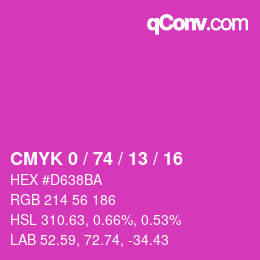 Color code: CMYK 0 / 74 / 13 / 16 | qconv.com