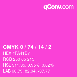 Color code: CMYK 0 / 74 / 14 / 2 | qconv.com