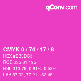 Color code: CMYK 0 / 74 / 17 / 8 | qconv.com