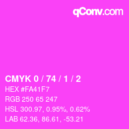カラーコード: CMYK 0 / 74 / 1 / 2 | qconv.com