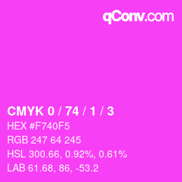 カラーコード: CMYK 0 / 74 / 1 / 3 | qconv.com