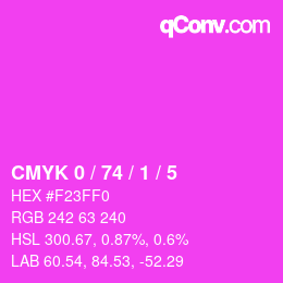 Color code: CMYK 0 / 74 / 1 / 5 | qconv.com