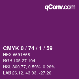 カラーコード: CMYK 0 / 74 / 1 / 59 | qconv.com