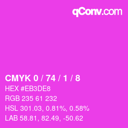 Color code: CMYK 0 / 74 / 1 / 8 | qconv.com