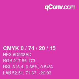 Color code: CMYK 0 / 74 / 20 / 15 | qconv.com