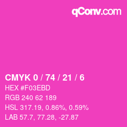 Farbcode: CMYK 0 / 74 / 21 / 6 | qconv.com