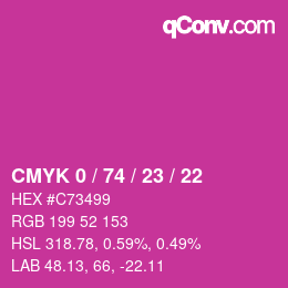 Color code: CMYK 0 / 74 / 23 / 22 | qconv.com