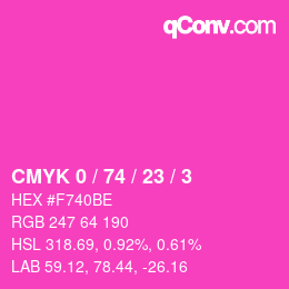 颜色代码: CMYK 0 / 74 / 23 / 3 | qconv.com