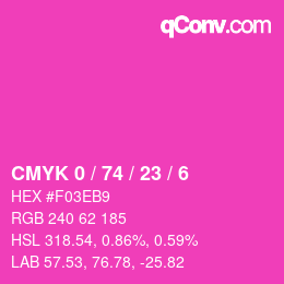 Color code: CMYK 0 / 74 / 23 / 6 | qconv.com