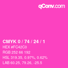 カラーコード: CMYK 0 / 74 / 24 / 1 | qconv.com