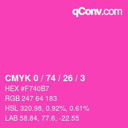 Color code: CMYK 0 / 74 / 26 / 3 | qconv.com