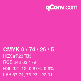颜色代码: CMYK 0 / 74 / 26 / 5 | qconv.com