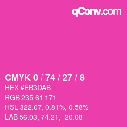 Color code: CMYK 0 / 74 / 27 / 8 | qconv.com
