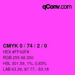 カラーコード: CMYK 0 / 74 / 2 / 0 | qconv.com