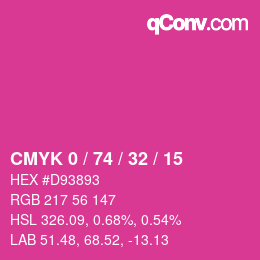 Color code: CMYK 0 / 74 / 32 / 15 | qconv.com