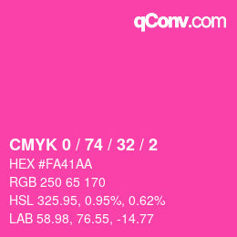 Color code: CMYK 0 / 74 / 32 / 2 | qconv.com