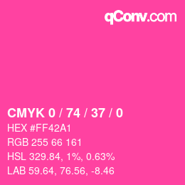 Farbcode: CMYK 0 / 74 / 37 / 0 | qconv.com