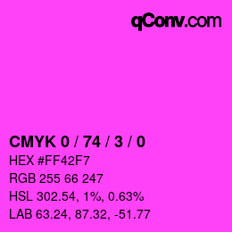 カラーコード: CMYK 0 / 74 / 3 / 0 | qconv.com