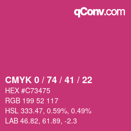 カラーコード: CMYK 0 / 74 / 41 / 22 | qconv.com