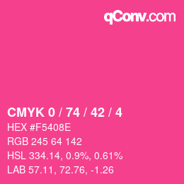 カラーコード: CMYK 0 / 74 / 42 / 4 | qconv.com