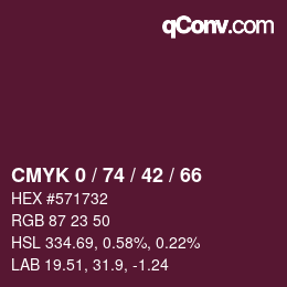 Código de color: CMYK 0 / 74 / 42 / 66 | qconv.com