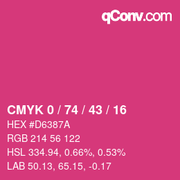 Color code: CMYK 0 / 74 / 43 / 16 | qconv.com