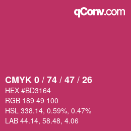 Código de color: CMYK 0 / 74 / 47 / 26 | qconv.com