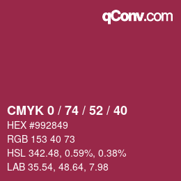 Color code: CMYK 0 / 74 / 52 / 40 | qconv.com