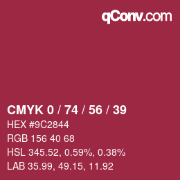 Color code: CMYK 0 / 74 / 56 / 39 | qconv.com
