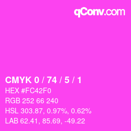 Color code: CMYK 0 / 74 / 5 / 1 | qconv.com