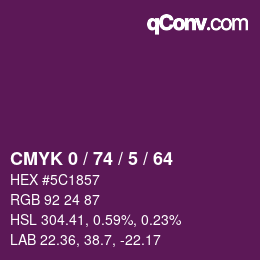 カラーコード: CMYK 0 / 74 / 5 / 64 | qconv.com