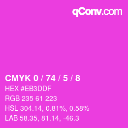 Color code: CMYK 0 / 74 / 5 / 8 | qconv.com