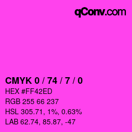 Color code: CMYK 0 / 74 / 7 / 0 | qconv.com