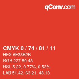 Color code: CMYK 0 / 74 / 81 / 11 | qconv.com