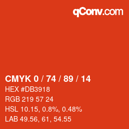 Code couleur: CMYK 0 / 74 / 89 / 14 | qconv.com