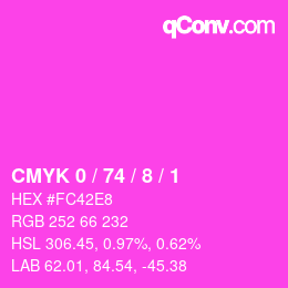 Color code: CMYK 0 / 74 / 8 / 1 | qconv.com