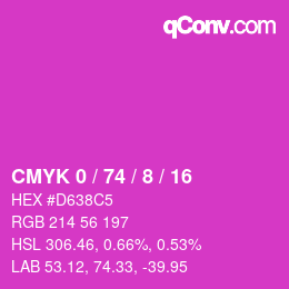 カラーコード: CMYK 0 / 74 / 8 / 16 | qconv.com