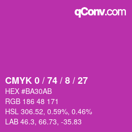 Color code: CMYK 0 / 74 / 8 / 27 | qconv.com