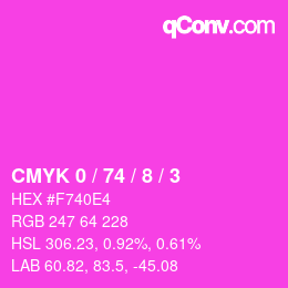 Color code: CMYK 0 / 74 / 8 / 3 | qconv.com