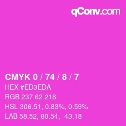 Color code: CMYK 0 / 74 / 8 / 7 | qconv.com