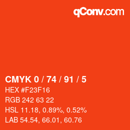 Color code: CMYK 0 / 74 / 91 / 5 | qconv.com