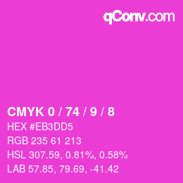 カラーコード: CMYK 0 / 74 / 9 / 8 | qconv.com