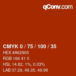 Color code: CMYK 0 / 75 / 100 / 35 | qconv.com