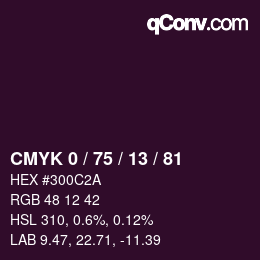 Color code: CMYK 0 / 75 / 13 / 81 | qconv.com