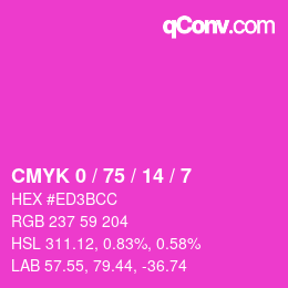 カラーコード: CMYK 0 / 75 / 14 / 7 | qconv.com